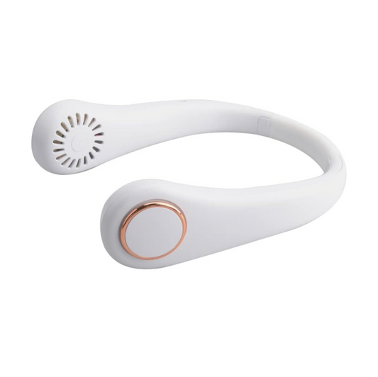 Bladeless Neck Fan with Neckband - Lightweight Small Fan - Portable Mini USB Fan - Rechargeable Personal Fan (White)