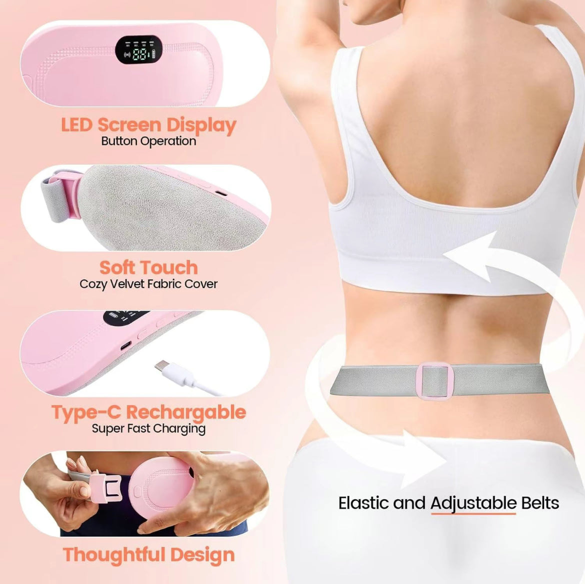 Menstrual Cordless Heating Pad Smart Uterus Warmer Belt