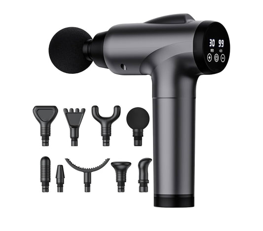 Massage Gun Deep Tissue, Handheld Electric Muscle Massager, High Intensity Percussion Massage Device for Pain Relief with 9 Attachments & 30 Speed