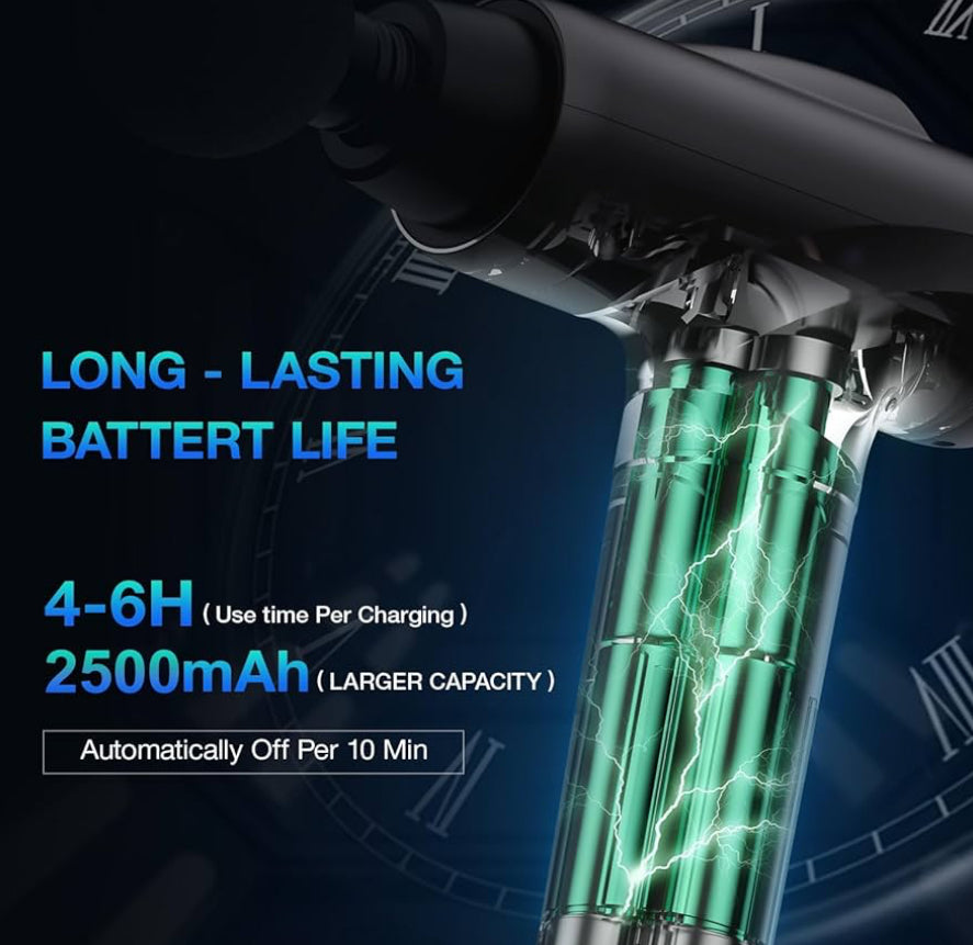 Massage Gun Deep Tissue, Handheld Electric Muscle Massager, High Intensity Percussion Massage Device for Pain Relief with 9 Attachments & 30 Speed